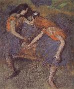 Edgar Degas Two dance wear yellow dress oil painting picture wholesale